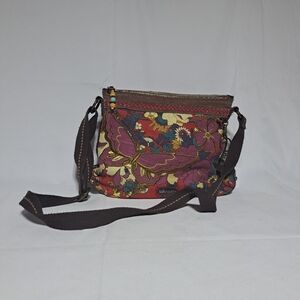 Sakroots Colorful Butterfly and Floral Crossbody Bag